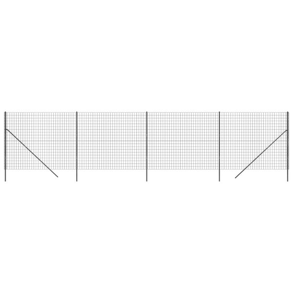 vidaXL stiepļu žogs, pelēks, 1,6x10 m, cinkots tērauds