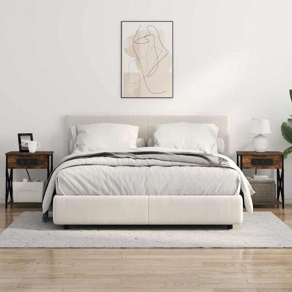 vidaXL Nakts skapītis 2 pcs Dūmaka ozols 41 x 31 x 51 cm