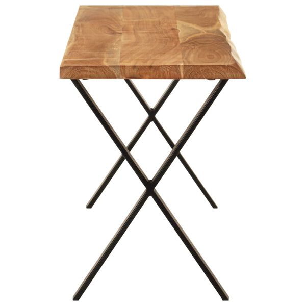 vidaXL sols, dabīgas formas malas, 105 cm, akācijas masīvkoks