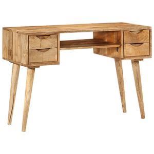 vidaXL rakstāmgalds ar atvilktnēm, 110x47x76 cm, mango masīvkoks