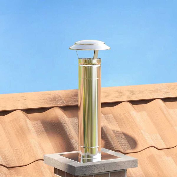 vidaXL Lietus vāks skurstenim Sudraba 20 x 20 x 18 cm