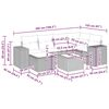 vidaXL 7-daļīgs dārza dīvāna komplekts,matrači, gai&scaron;i pelēka PE pinums