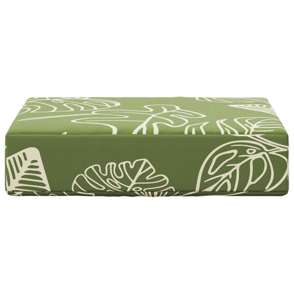 vidaXL Āra sēdvietu spilvens Zaļie Lapas 40 x 40 x 8 cm