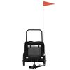 vidaXL Velosipēda piekabe mājdzīvniekiem Melna 124,5 x 63,5 x 53 cm
