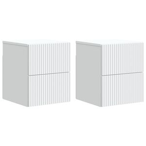 vidaXL Sienā stiprināms nakts skapis 2 gab. Balts 33 x 34,5 x 40 cm