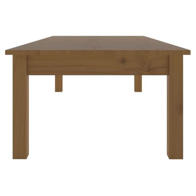 vidaXL kafijas galdiņš, medus brūns, 110x50x30 cm, priedes masīvkoks