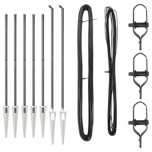 vidaXL Žoga stabi 7 pcs Pelēka Ø32mm 180 cm Cinkots tērauds