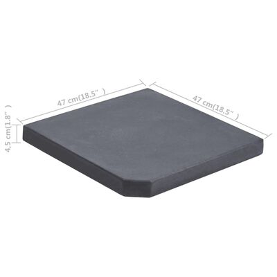 vidaXL kvadrātveida saulessarga svara plāksne, 25 kg, melns granīts