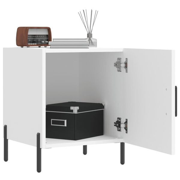 vidaXL naktsskapī&scaron;i, 2 gab., balti, 40x40x50 cm, inženierijas koks