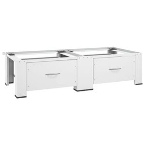 vidaXL dubultais veļasma&scaron;īnas un žāvētāja statīvs ar atvilktnēm, balts