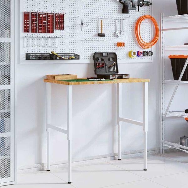 vidaXL darbagalds, 100x60x(71,5-98)cm, ozola masīvkoks, taisnstūra