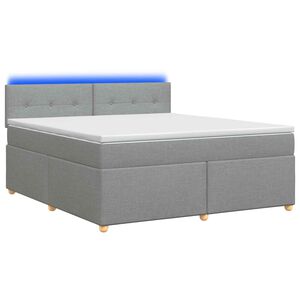 vidaXL Kontinentālā gulta ar matraci Gai&scaron;i pelēka 140 x 190 cm Audums