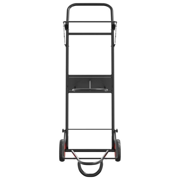 vidaXL seglu ratiņi, saliekami, melns tērauds