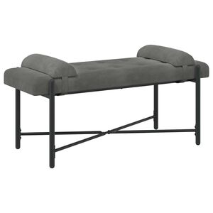 vidaXL Poga-pufēta sola ar spilveniem Tum&scaron;i pelēka 110 x 40 x 46 cm