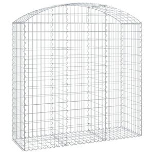 vidaXL arkveida gabiona grozs, 150x50x140/160 cm, cinkota dzelzs