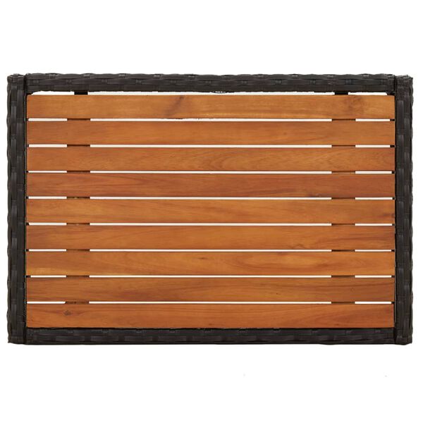 vidaXL 3-daļīgs dārza atpūtas mēbeļu komplekts, melna PE rotangpalma