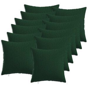 vidaXL Spilvenu pārvalks 12 gab. HEERLEN Tum&scaron;i zaļ&scaron; 40 x 40 cm Audums