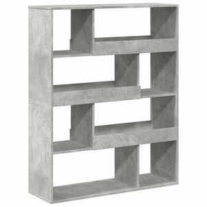 vidaXL grāmatu plaukts, pelēks, 100x33x125,5 cm, inženierijas koks