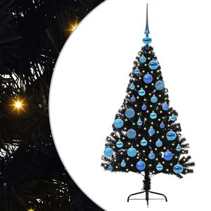 vidaXL Mākslīgais LED Ziemassvētku eglīte su 150 LED Melna 120 cm PVC