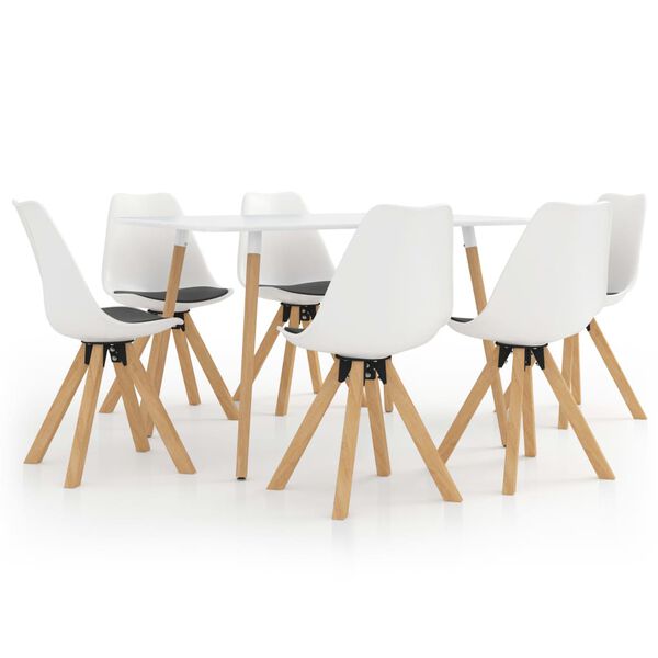 vidaXL 7-daļīgs virtuves mēbeļu komplekts, balts un melns