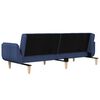 vidaXL 2-vietīga dīvāngulta ar diviem spilveniem, zils audums