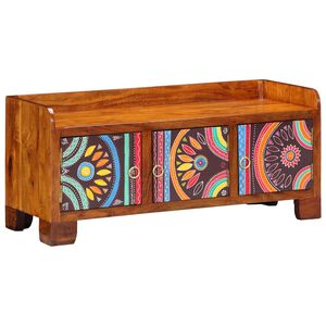 vidaXL Apavu skapis Daudzkrāsains 90 x 35 x 40 cm Cietā akācijas koks