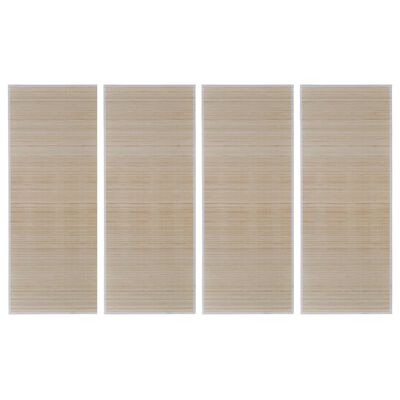 vidaXL dabiska bambusa paklāji, 4 gab., taisnstūra, 120x180 cm