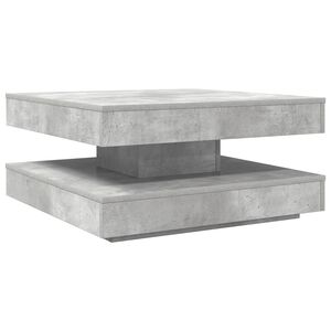 vidaXL kafijas galdiņ&scaron;, 360 grādu grozāms, betona pelēks, 70x70x34,5 cm