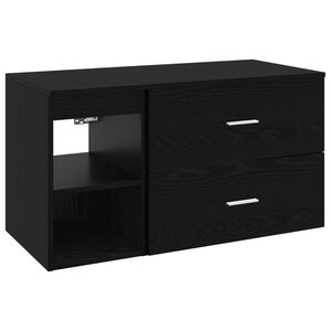 vidaXL Vannas istabas mēbeļu komplekts 2 pcs Melns ozols