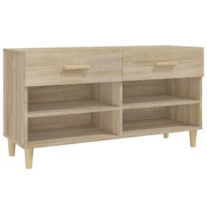 vidaXL apavu skapītis, ozolkoka krāsa, 102x35x55 cm, inženierijas koks
