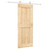 vidaXL Slīdo&scaron;ās durvis Dabisks un balts 80 x 210 cm Cieta priedes koks