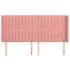 vidaXL galvgalis ar malām, rozā samts, 163x16x118/128 cm