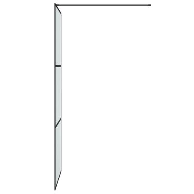 vidaXL dušas siena, 80x195 cm, matēts ESG stikls, melna