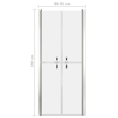 vidaXL dušas durvis, 91x190 cm, ESG, matētas