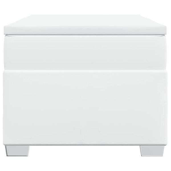 vidaXL atsperu gulta ar matraci, balta, 90x190 cm, mākslīgā āda