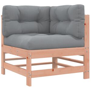 vidaXL stūra dīvāns ar matračiem, Duglasa egles masīvkoks