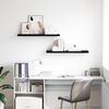 vidaXL sienas plaukti, 2 gab., melni, 90x23,5x3,8 cm, MDF