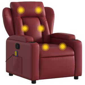 vidaXL masāžas krēsls, vīnsarkana mākslīgā āda