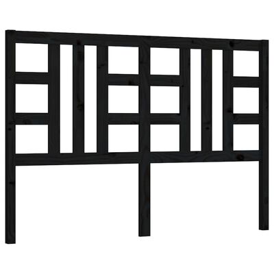 vidaXL gultas galvgalis, melns, 166x4x100 cm, priedes masīvkoks
