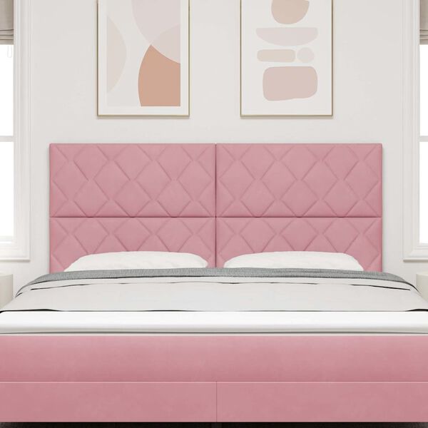 vidaXL Galvgalis Rozā 180 cm Samts