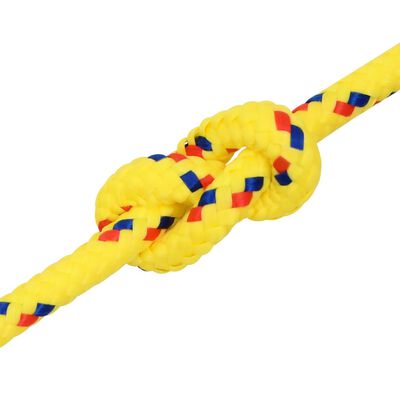 vidaXL laivu virve, dzeltena, 10 mm, 50 m, polipropilēns