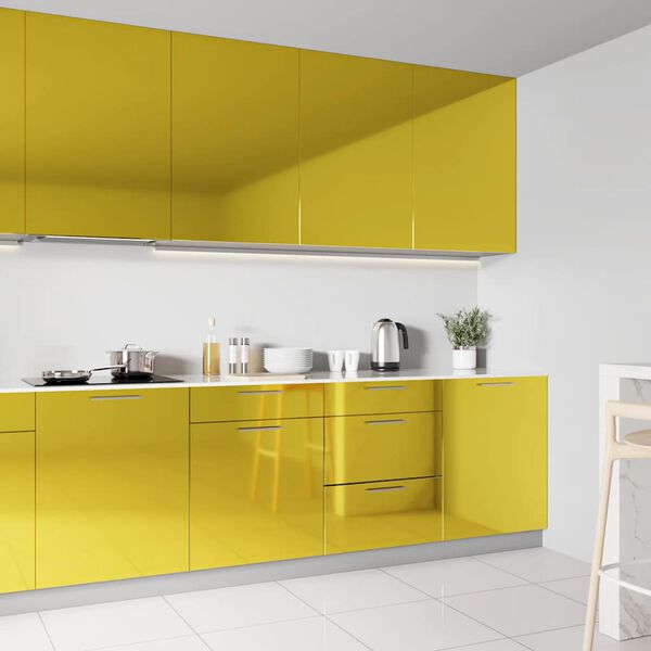 vidaXL mēbeļu līmplēve, spīdīga zelta krāsa, 500x90 cm, PVC