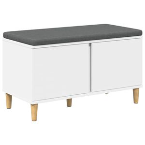 vidaXL Zāles sols Balts 80 x 38 x 46 cm Inženierētā koksne un audums