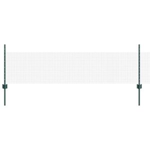 vidaXL Metināts žogs ar stabiem 100 x 0,5 m PVC pārklāts tērauds Zaļa