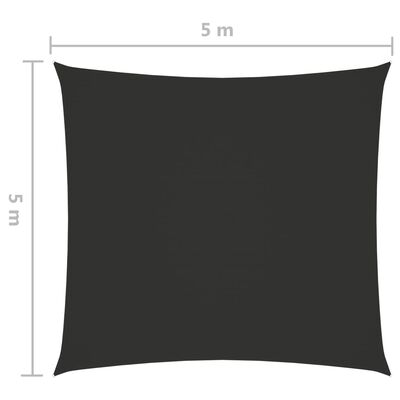 vidaXL saulessargs, 5x5 m, kvadrāta forma, antracītpelēks audums