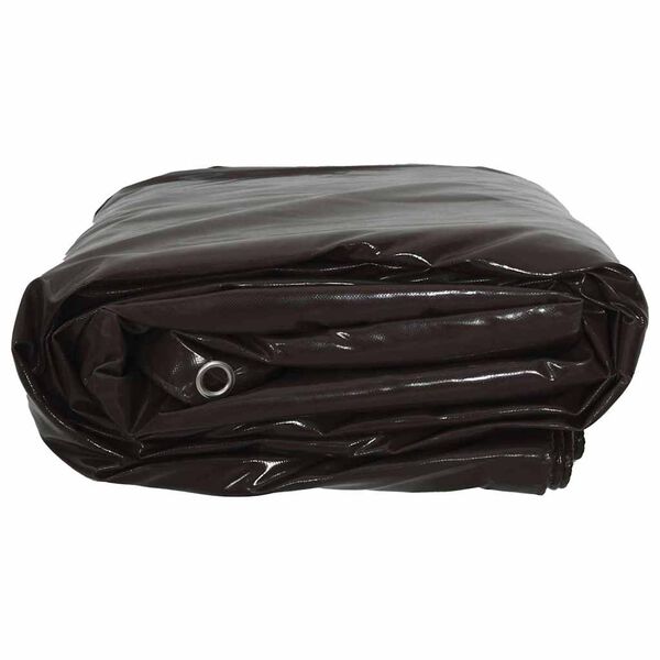 vidaXL Tarps 650g / m&sup2; Brūna 4 x 7 m Audekls ar PVC pārklājumu