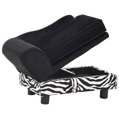vidaXL dīvāns suņiem, melns, 57x34x36 cm, plīšs