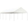 vidaXL nojume ar jumtu, balta, 8,92x4,08x3,22 m, polietilēns