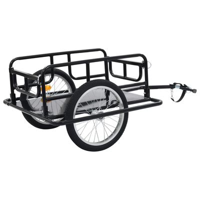 vidaXL velosipēda piekabe, 130x73x48,5 cm, melns tērauds