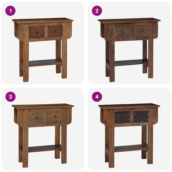 vidaXL konsoles galdiņš, 80x35x80 cm, jaukts pārstrādāts koks